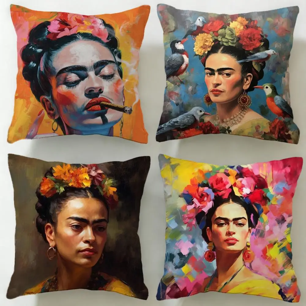 Classic Artist Frida Kahlo Cushion Cover Soft & Easy-Wash Pillow Case – Versatile for Couch, Bed, Travel and Office