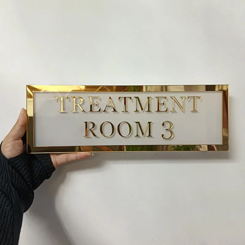 

3D Acrylic Door Sign Toilet Aesthetics Staff Room Treatment Room Sign Door Plaque for Beauty Salon Signage