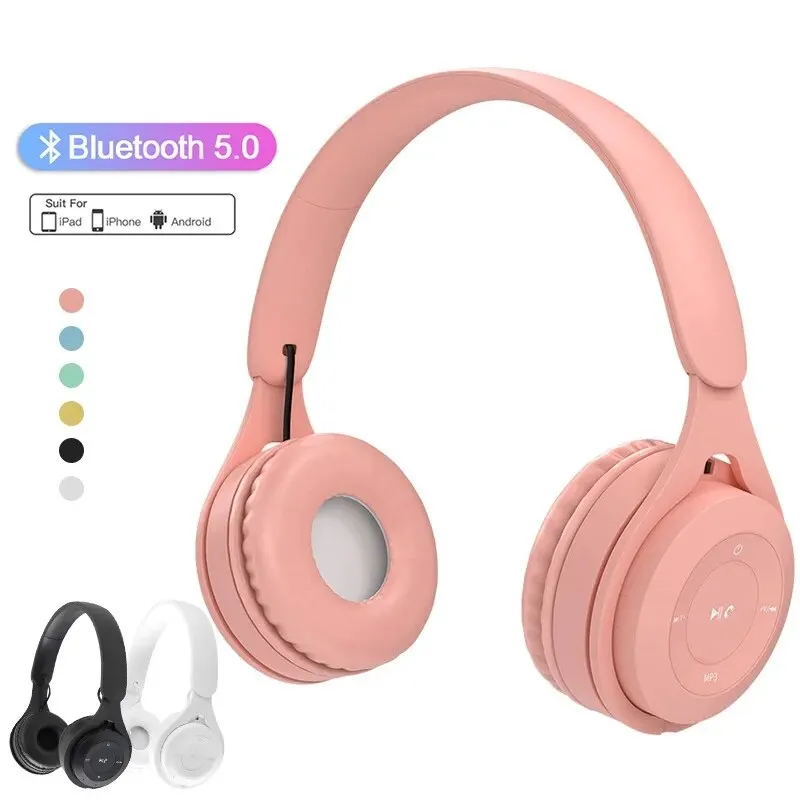 Y08 cuffie Bluetooth auricolare cuffie Wireless cuffie Stereo pieghevoli Sport Gaming Macaron cuffie per Android IOS