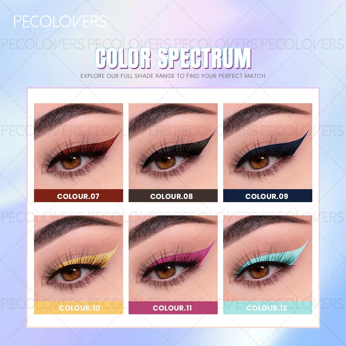 قطعة واحدة من محدد العيون السائل متعدد الألوان المقاوم للماء وسريع الجفاف - متعدد الاستخدامات للمكياج اليومي وعيد الميلاد والمهرجانات الموسيقية وهدايا العطلات