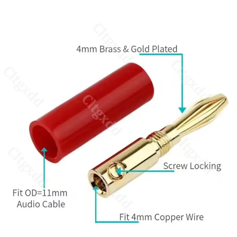2 Stück 4mm 90 ° /180 ° Bananenstecker mit weichem Kunststoffgehäuse, rot und schwarz, geeignet für Multimeter, Audio- und Videolautsprecher – Detail 8
