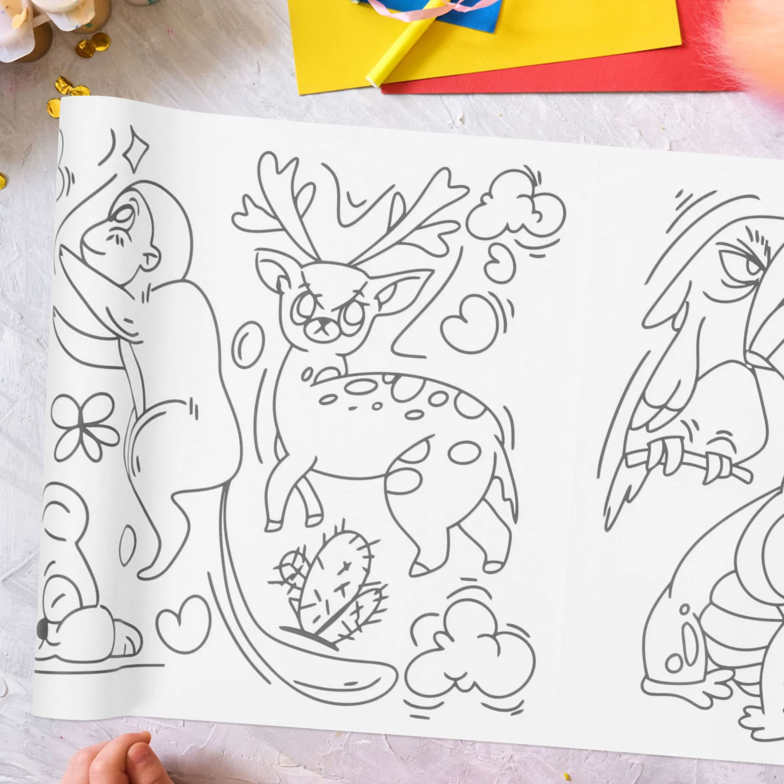 

1 Roll Giant Painting Coloring Poster Fine Strong Paper for Home School Hand-Eye Coordination Development Interactive