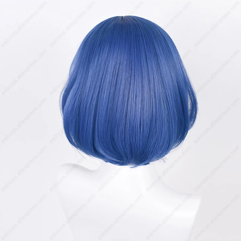 Anime CHRISTada Ryo Cosplay Perruque avec épingles à cheveux, Perruques synthétiques, Degré de chaleur, Bleu, Gris, 32cm