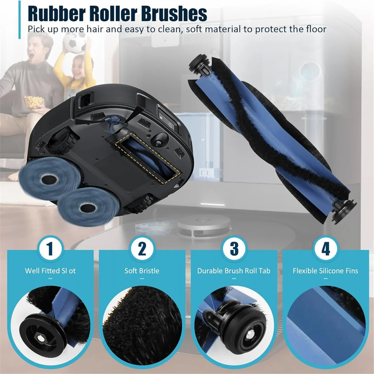 L65A For Eufy X10 Pro Omni Robot Vacuum Cleaner Main Side Brush Hepa Filter Mop Cloth Dust Bags Replacement Parts Accessories