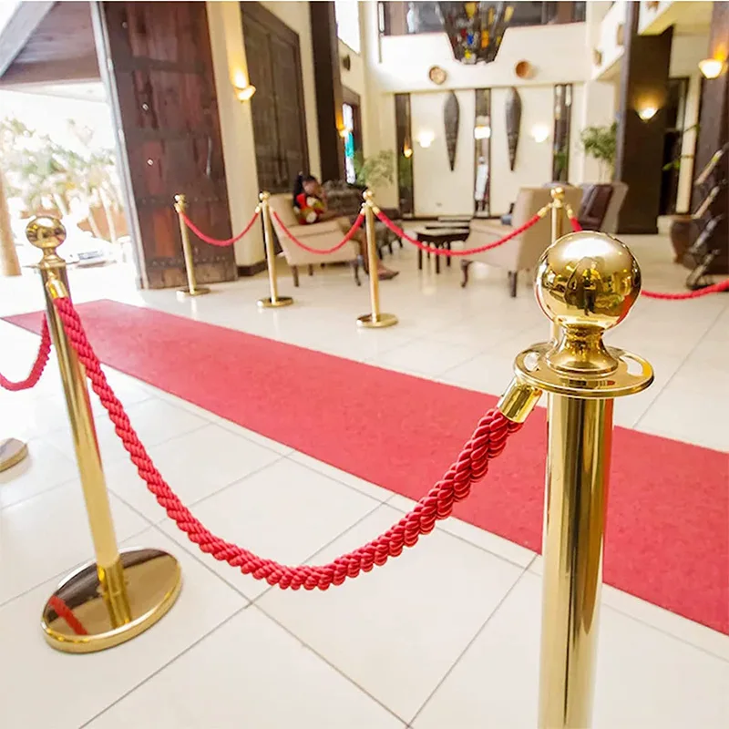 Hotel Stainless Steel Railing Isolation Belt Guardrail Concierge Column Welcome Column Lanyard One-Meter Line Telescopic