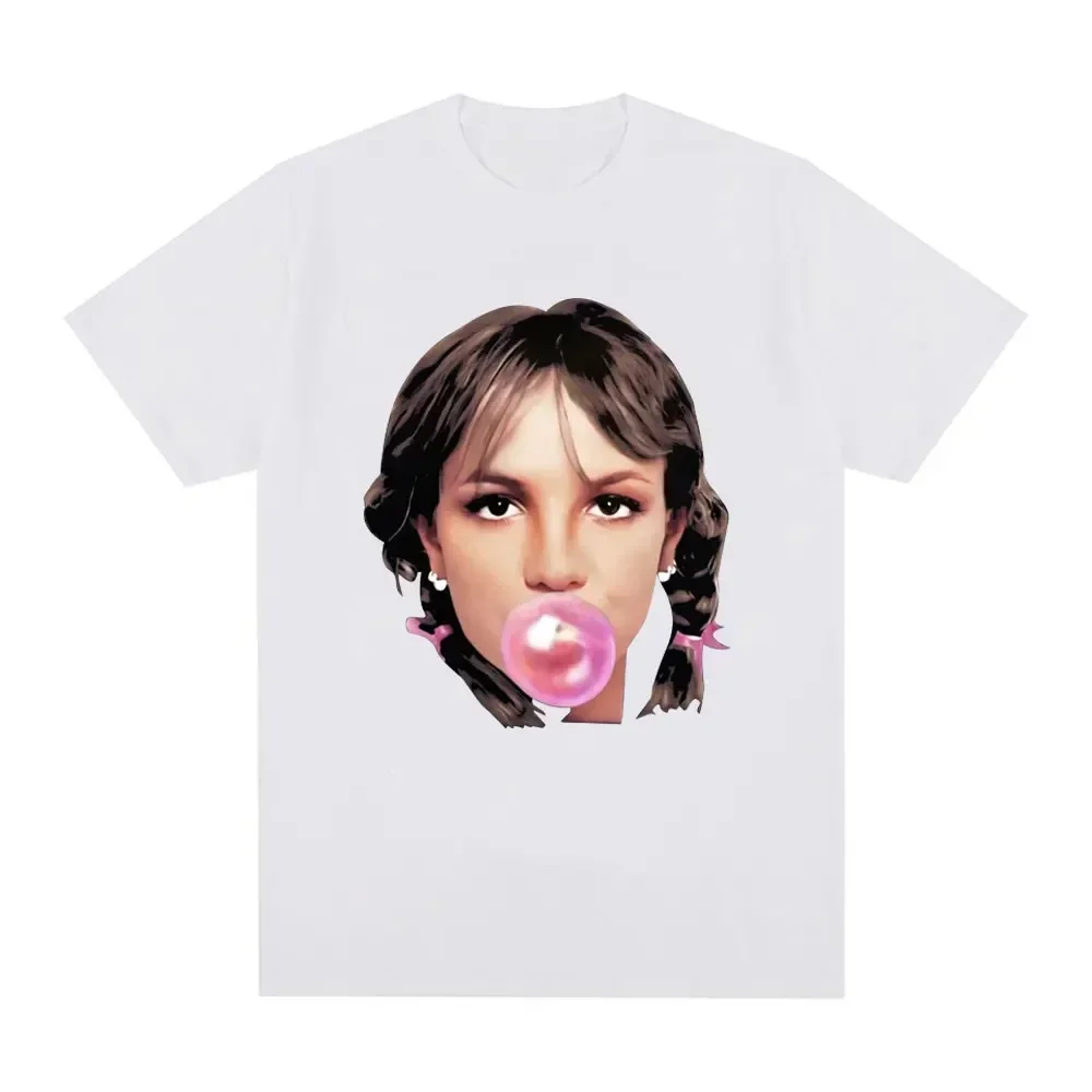 Britney Spears Bubblegum Graphic T-shirt Harajuku Vintage Short Sleeve Tee Shirt Oversized Men Women Fashion Hip Hop T Shirts