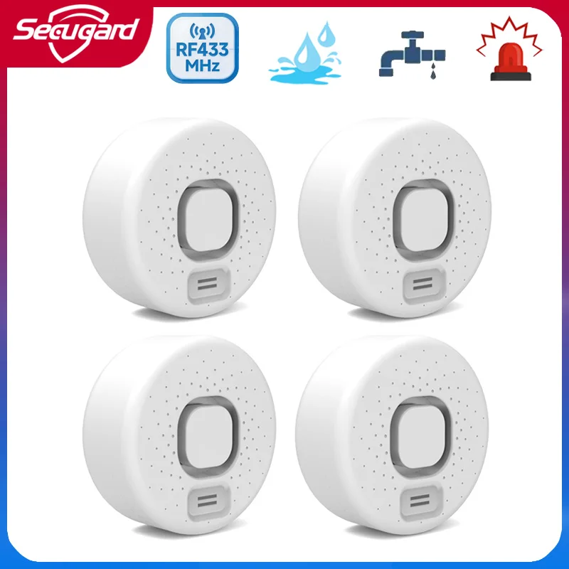 

Беспроводной датчик протечки воды 433 МГц для ванной и кухни, детектор перелива и капель воды, совместим с системой умной домашней безопасности