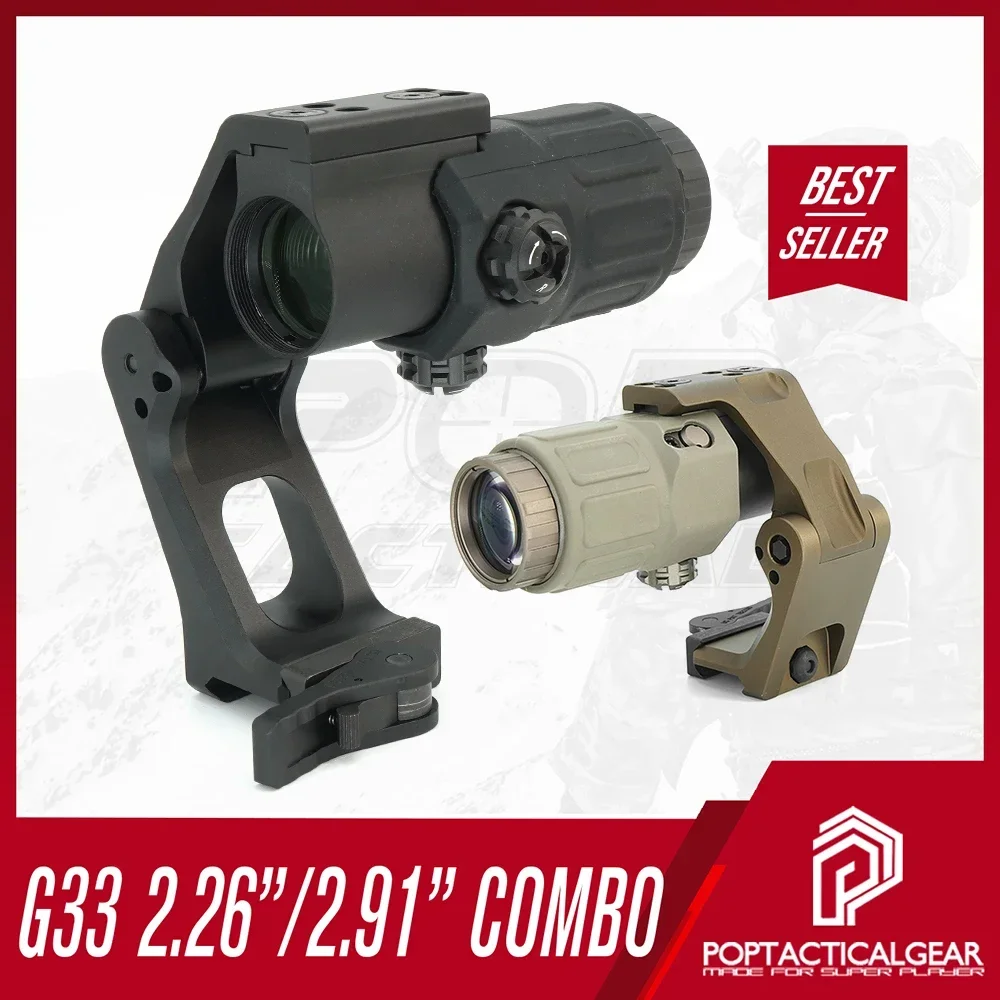 G33 Magnifier & FAST FTC OMNI Mount Combo Aluminum CNC Switch To Side Quick Detachable Full Logo Marking for Hunting Tactical