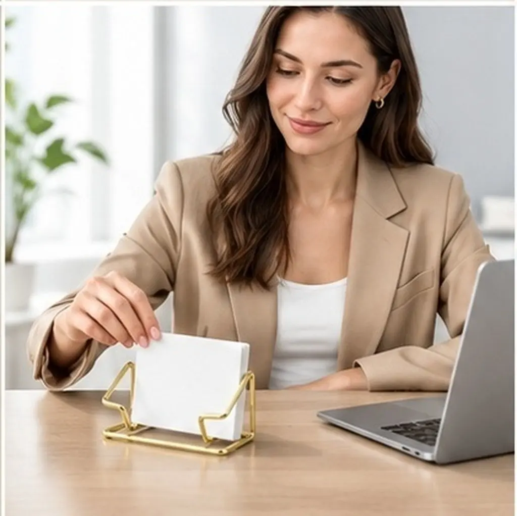 Desktop Card Holder Iron Business Name Card Organizer Multifunctional for Business Cards Id Enhanced Efficiency