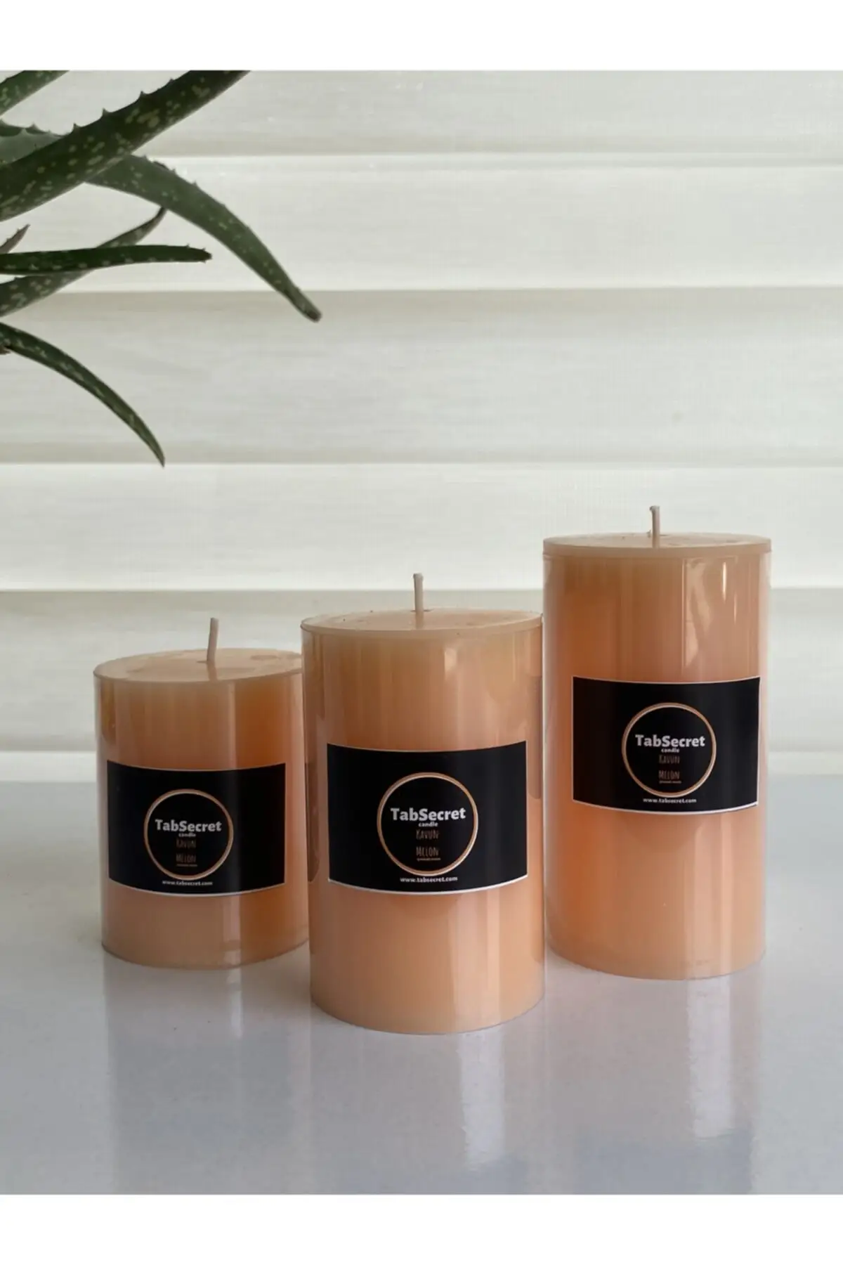 

Melon Flavored Candle Set of 3 Orange