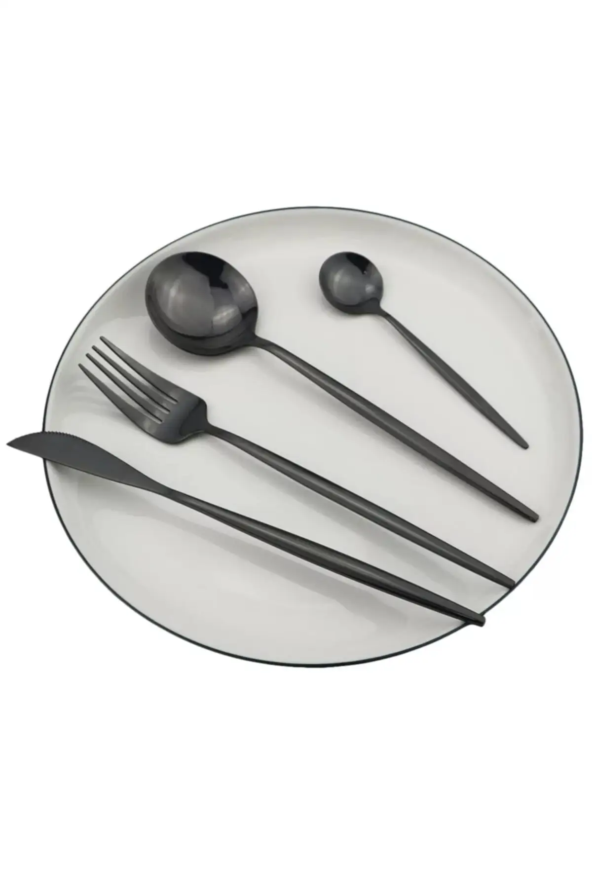 Black 6 Personality 24 Piece set Fork Spoon Knife Set