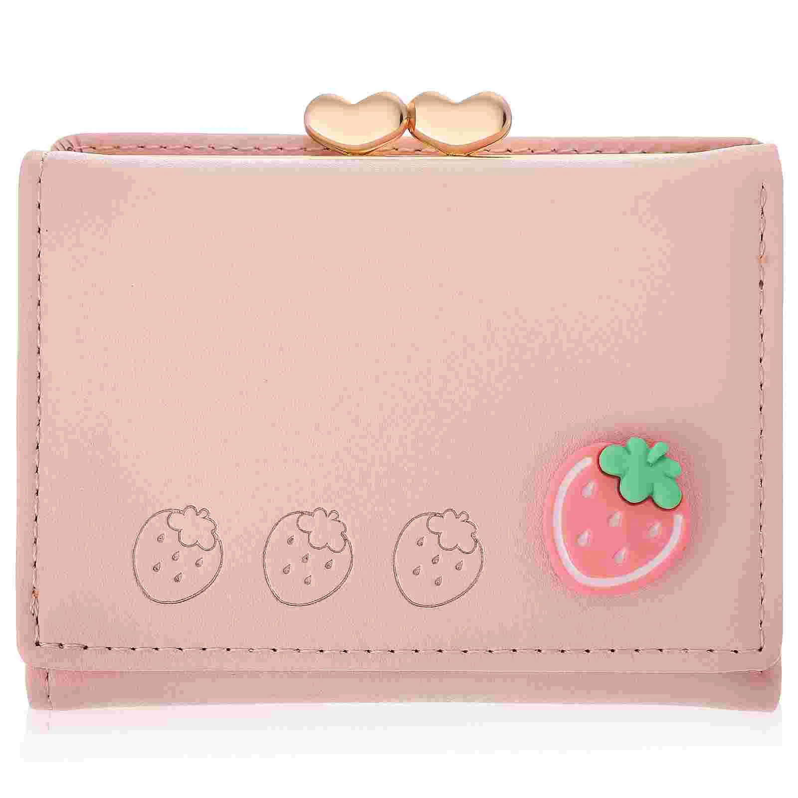 

Id Holder Wallet Pu Cartoon Mini Clip Creative Coin Purse (y8072 Pink) Women Handbag Coins