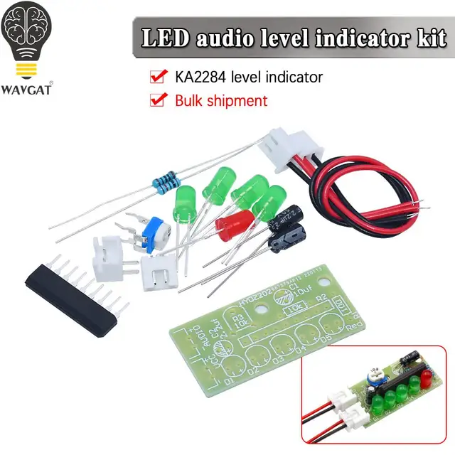KA2284 moduł wskaźnika poziomu dźwięku Suite Trousse części elektroniczne 5mm czerwona zielona dioda LED tablica wskazująca poziom zestawy DIY