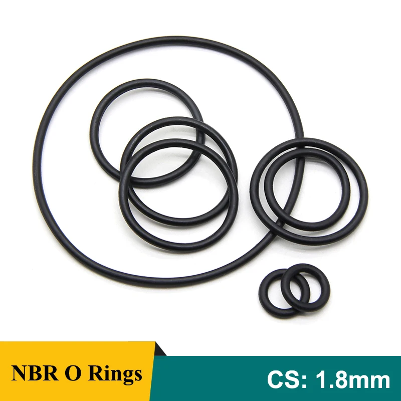 10/50/100Pcs NBR O Ring Thickness CS 1.8mm ID 1.8~71mm Nitrile Rubber Round O Type Corrosion Oil Resist Sealing Washer Gasket