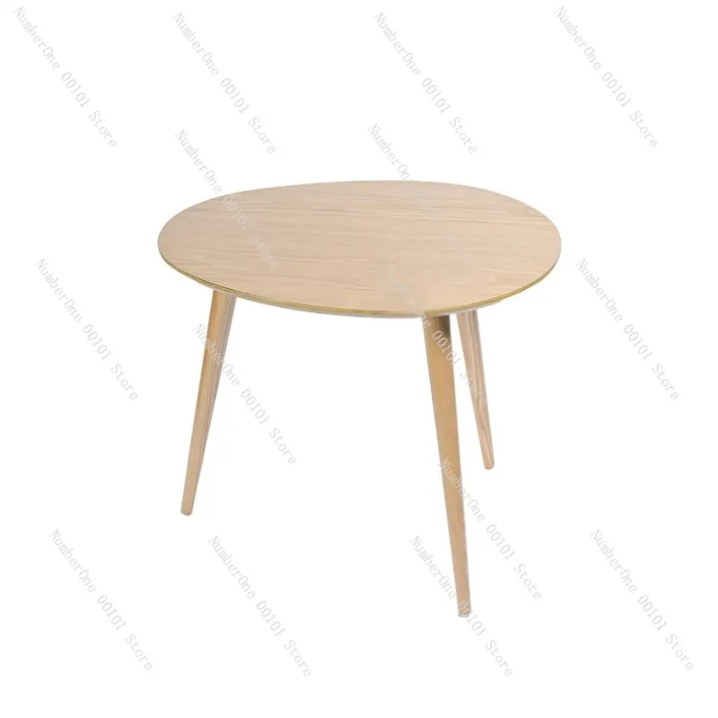 

Solid Wood Small Round Table Tea Side Coffee Table for Balcony Home Living Room Circular End Desk Minimalist Natural Wood Accent