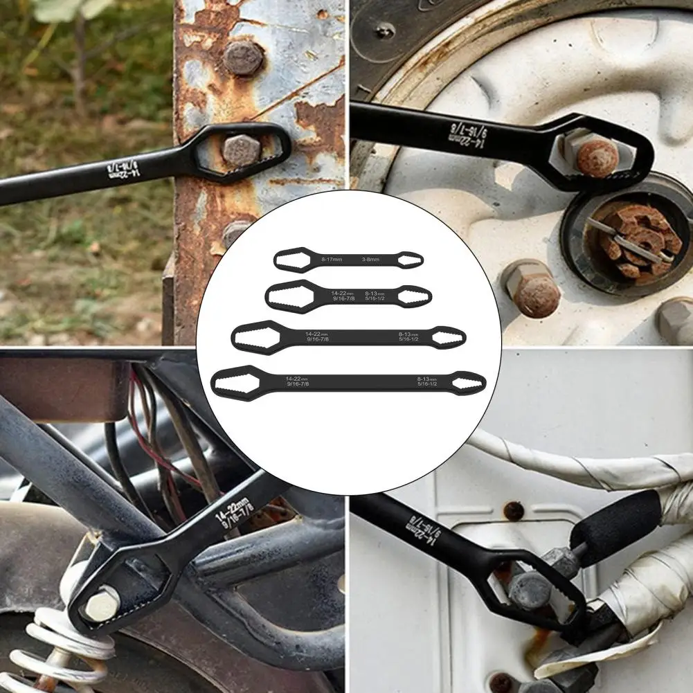 

4Pcs Multi-functional Wrench Double-Head Wrenches Adjustable Size Professional Mechanic Ratchet Wrench Car Repair Kit