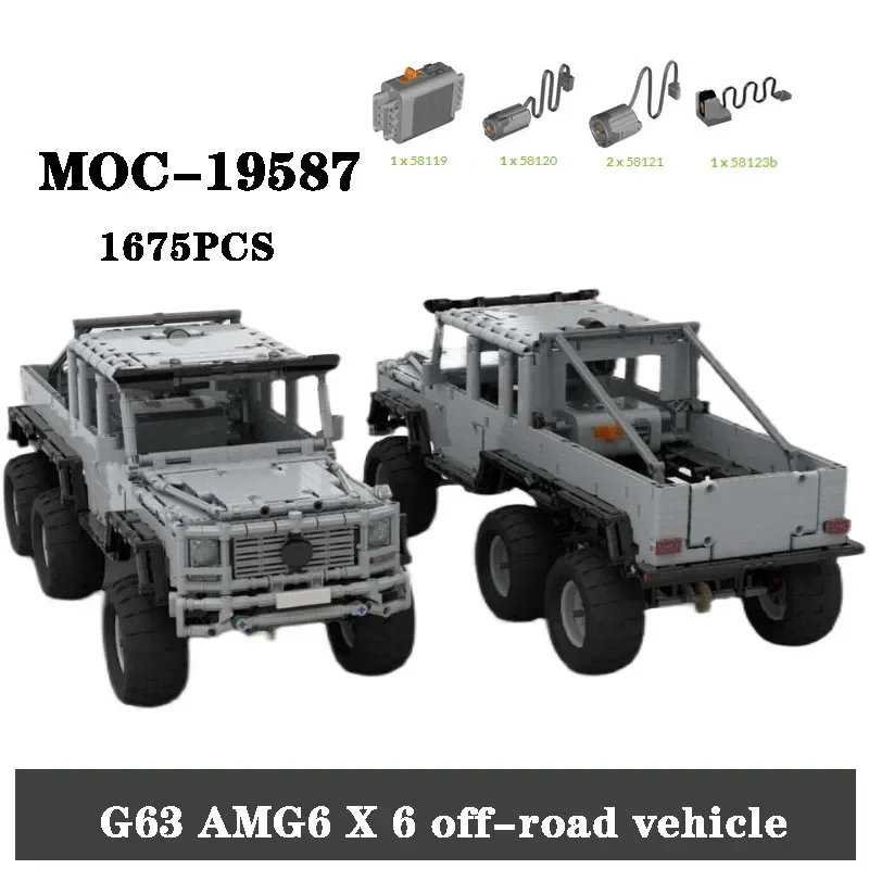 

Classic MOC-19587 Building Blocks 6 × 6 Off road Vehicle Sports Car High difficulty Assembly Model Adult and Children's Toy Gift