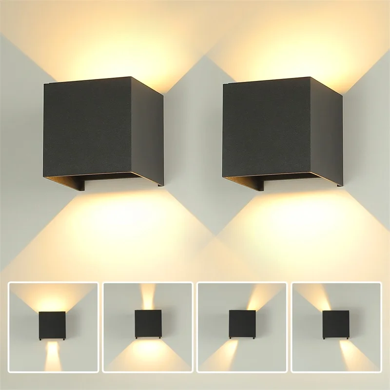 LED Outdoor wasserdichte Wand leuchte 6w 12w quadratische Dekor Wand leuchte Veranda Garten Innen