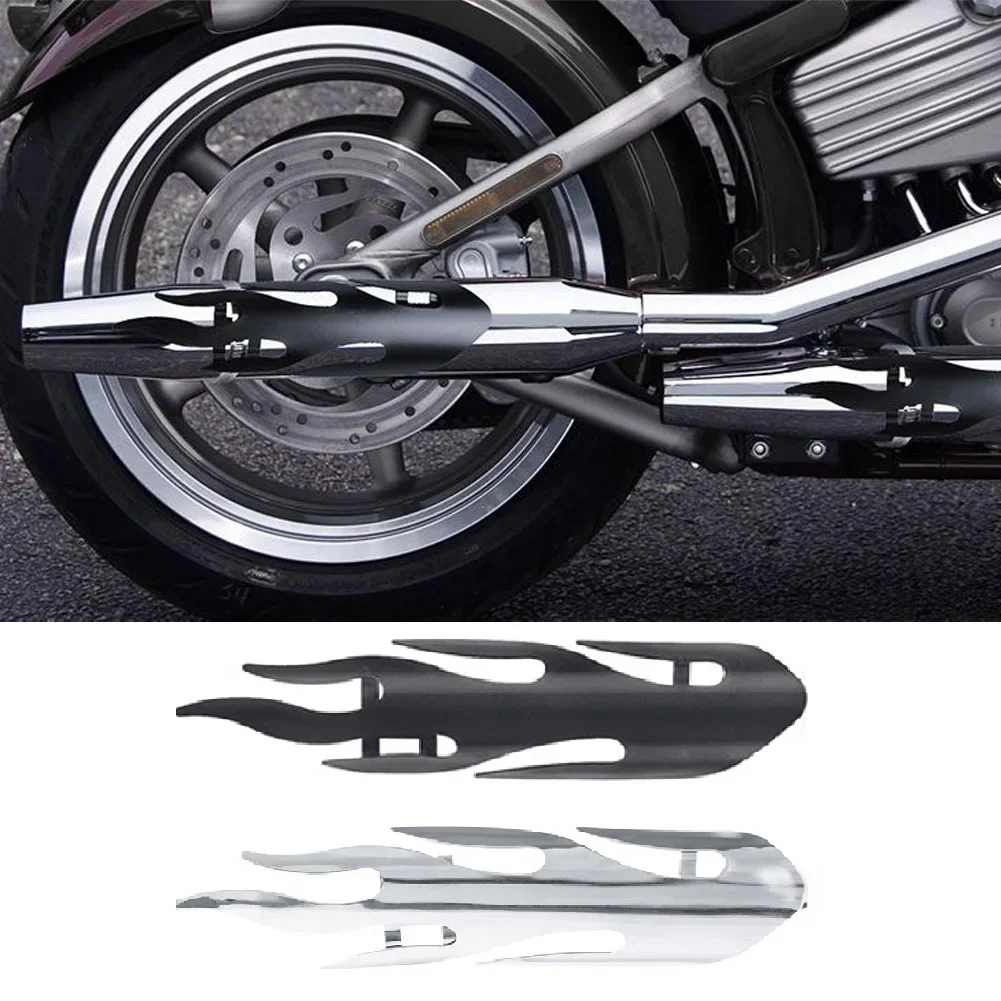 1PC Retro Flame Style Motorcycle Exhaust Muffler Pipe Heat Shield Cover Suitable for Harley Iron Horse King Eagle Refitting