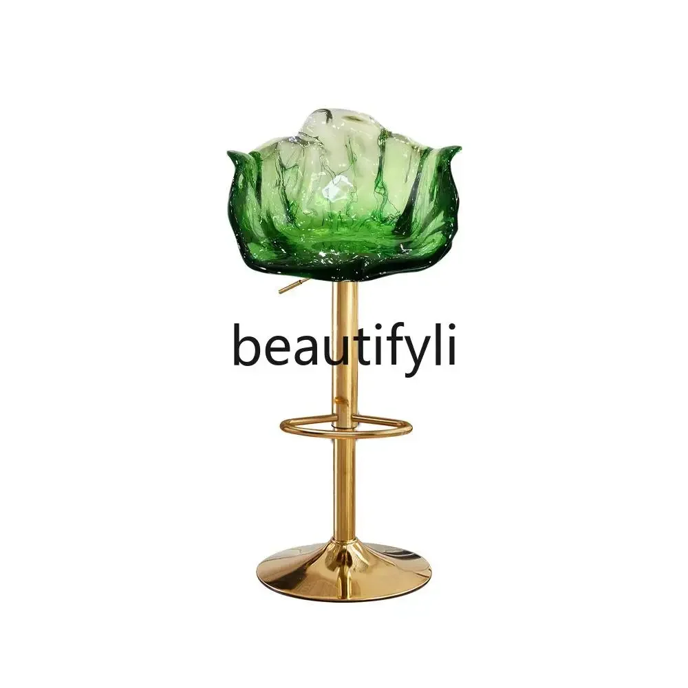 

Petal Bar Chair Dining Chair Transparent Resin Light Luxury High-end Lifting