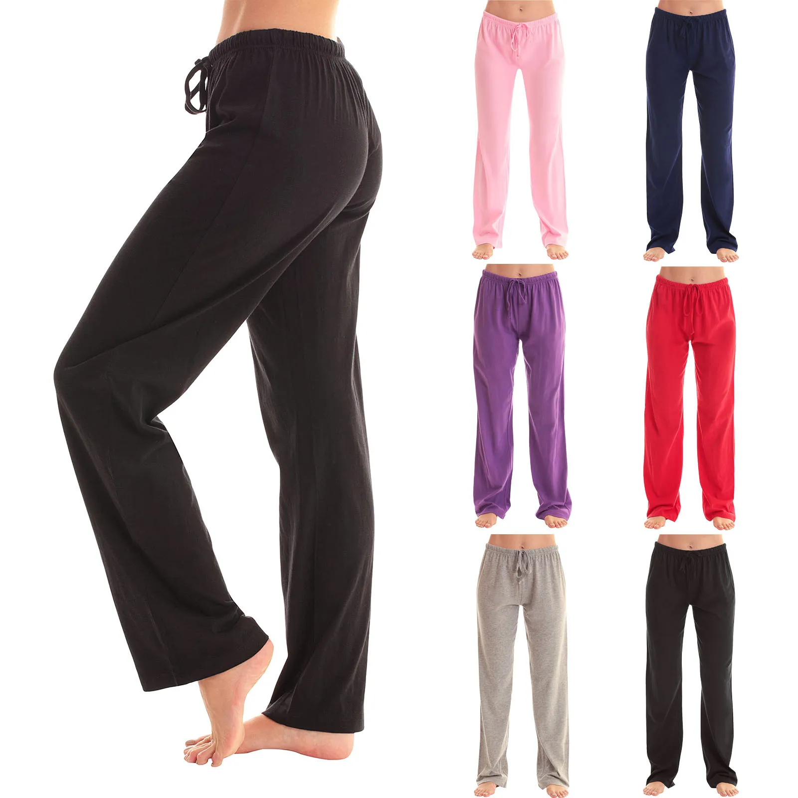 

Autumn Winter Sports Pants For Women Straight Loose Wide Leg Pants High Waist Streetwear Sweatpants Pink Trousers Pantalones