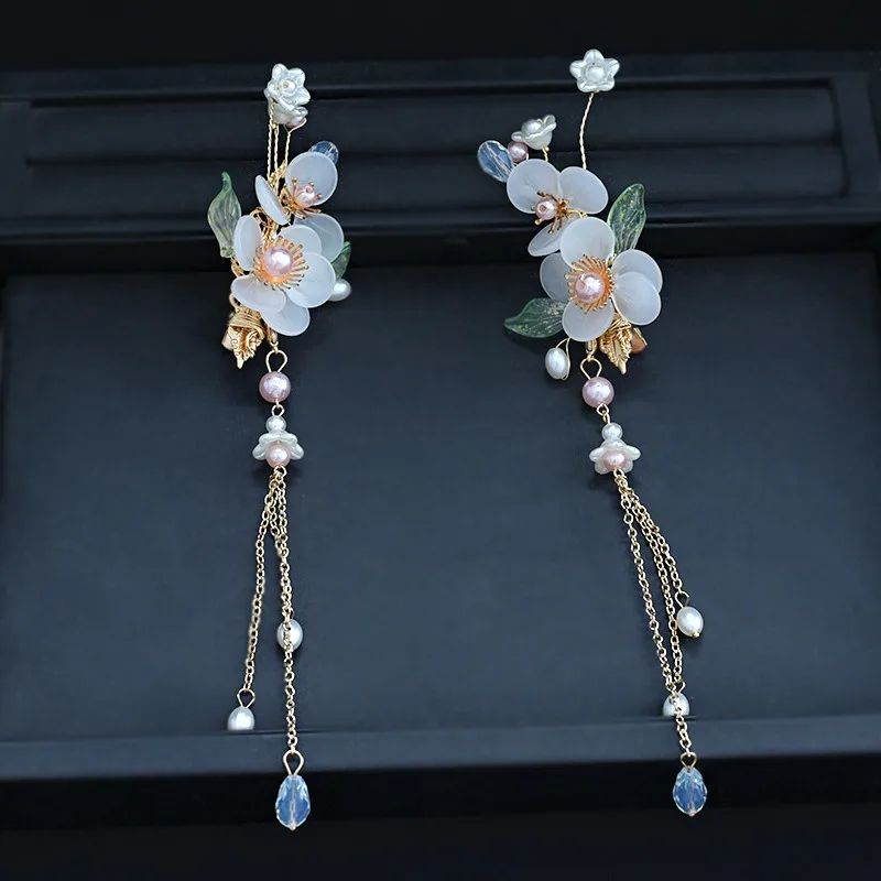 Chinesische Hanfu Haarschmuck Set einfache Retro verzierte Blume Haarkamm Schmuck für Frauen Mädchen Halloween Party Requisiten