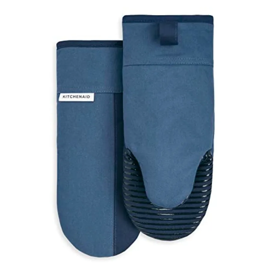 

Beacon Two-Tone Non-Slip Oven Mitt Set Navy/Ink 5.75"x13" 2 Piece