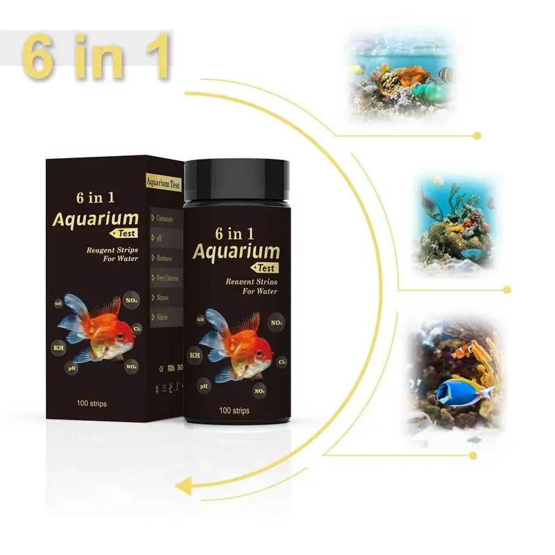 Aquarium Water Test Kit Water Quality Testing Strips Fish Tank Testing PH Paper Pond Hardness Measuring Tool Aquatic Supplies