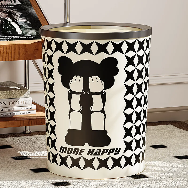 

High-appearance-level Waste Bins Large-capacity Household Paper Bucket Waste Bins with Pressure Ring Home Vuilnisbakken JTW