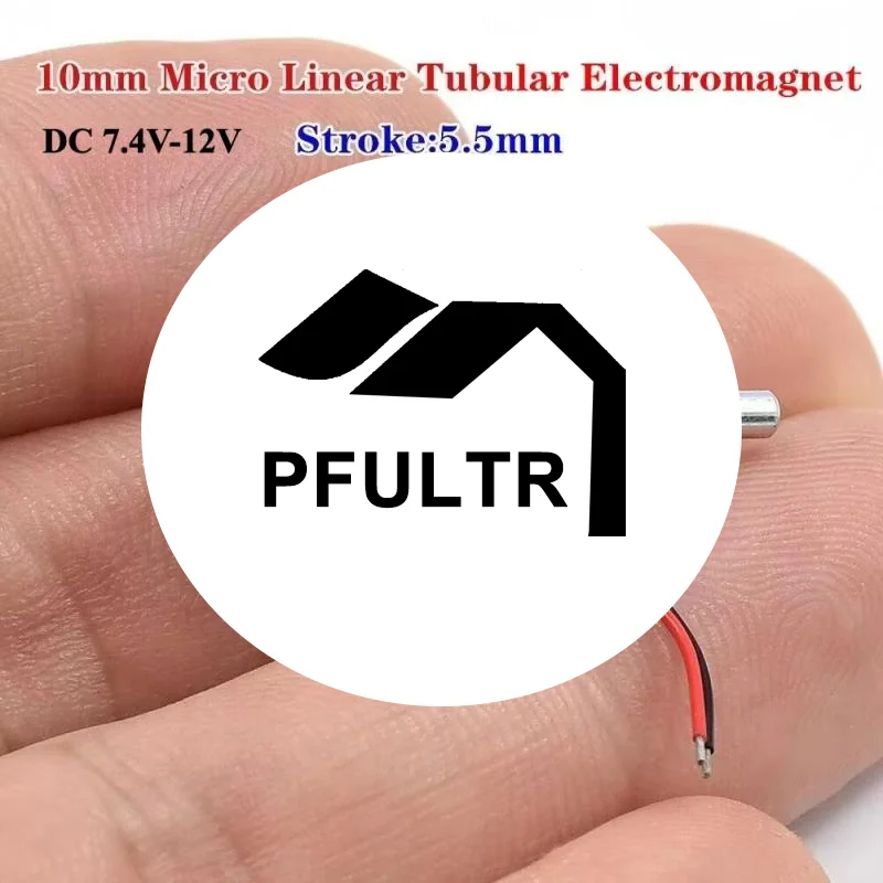 DIY Fingerprint Lock DC 7.4V 9V 12V Mini Round 10MM Cylinder Suction Push-Pull Type Linear Solenoid Electromagnet 1 Piece