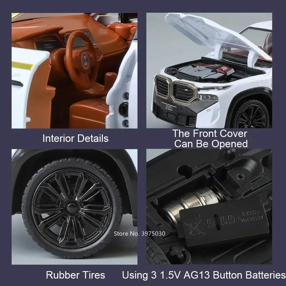 1:24 Alloy Rolls Royce Cullinan XM-Modell, Druckguss-Spielzeugautos, 6 Türen, geöffnete Fahrzeuge, zurückziehbare leichte Musik, Miniaturauto, Kindergeschenk – Detail 35