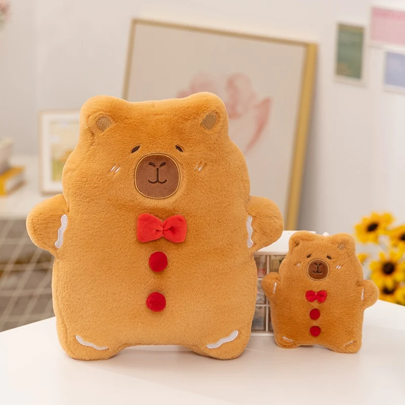Weihnachtskissen Capybara Lebkuchen Gefüllter Überwurf Plüsch Sofa Rückenlehne Home Room Decor