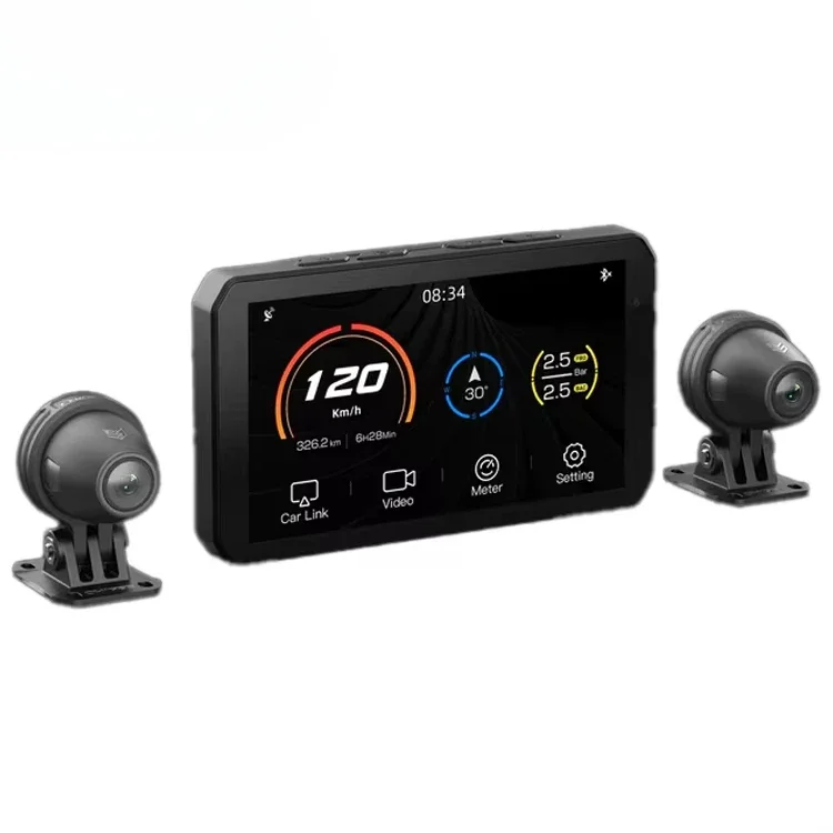 CHIGEE Aio-5 Lite 5inch Waterproof Gps Auto Dvr Tpms Dual Dash Camera For Motorcycle