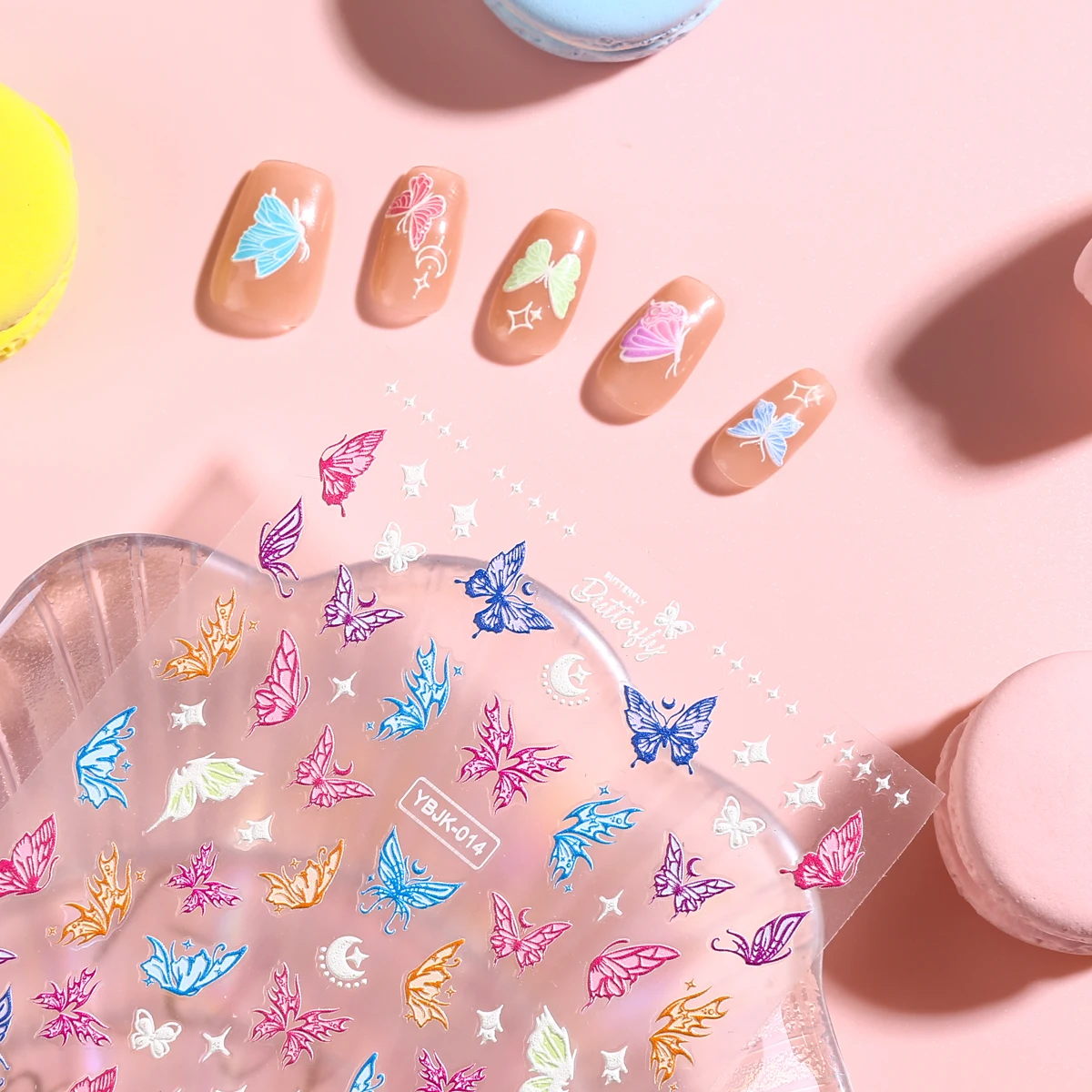 3 pegatinas para decoración de uñas con diseño de mariposa de primavera, calcomanías autoadhesivas para decoración de uñas con diseño de flores de primavera