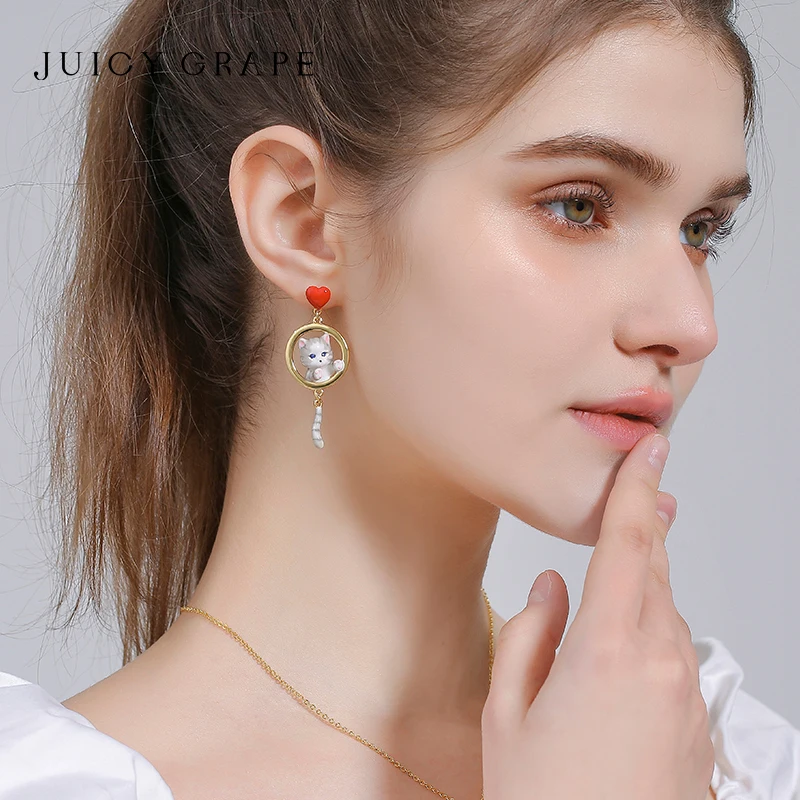 

Juicy Grape Cat Collection - 18K Gold Plated Enamel Pendant Necklace | Handcrafted 2025 Fashion Jewelry for Women