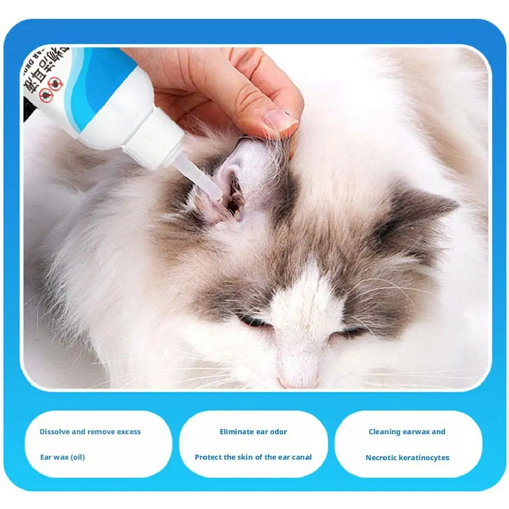 Ear Cleaner Pet Ear Drops For Infections Control Yeast Mites Ear Mites And Ear Wax Itching AC112