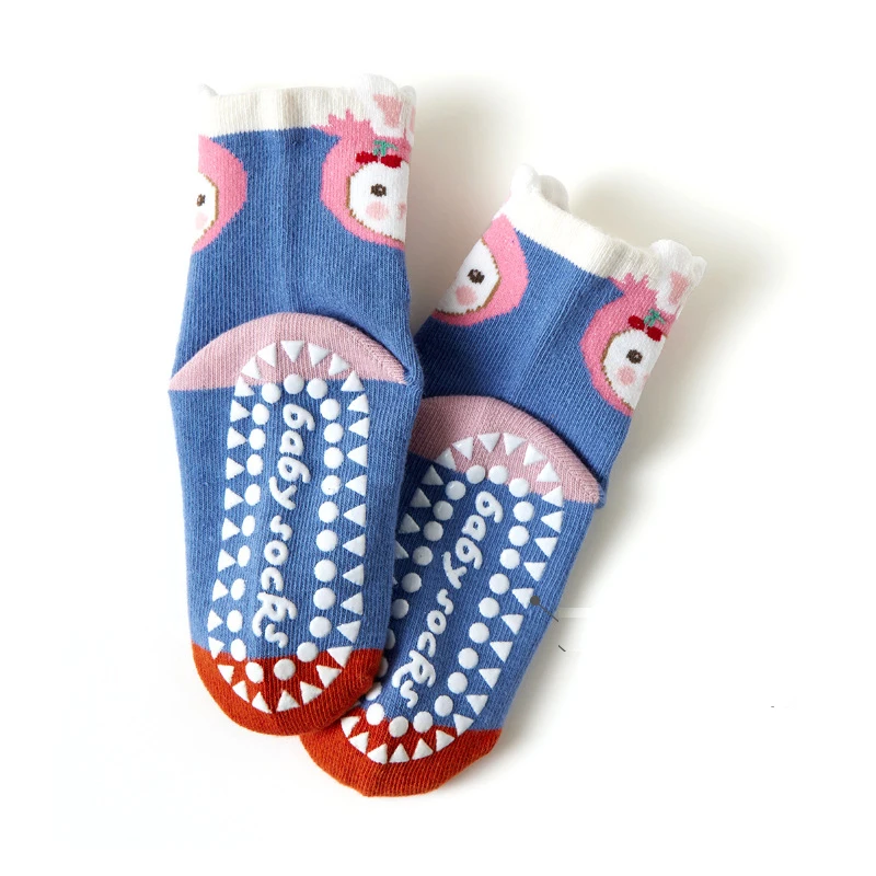 5 pairs children\'s socks Non-slip floor socks for kids Cute printed mid-tube socks Cotton socks for children aged 1-12 years