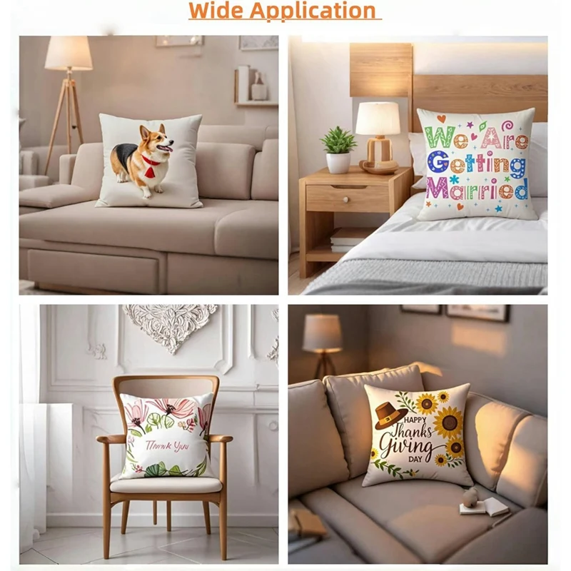 6pcs Sublimation Blanks Pillow Cases 16x16Inch Cushion Covers Pillow Covers for DIY Heat Transfer Pillow Covers-A57M