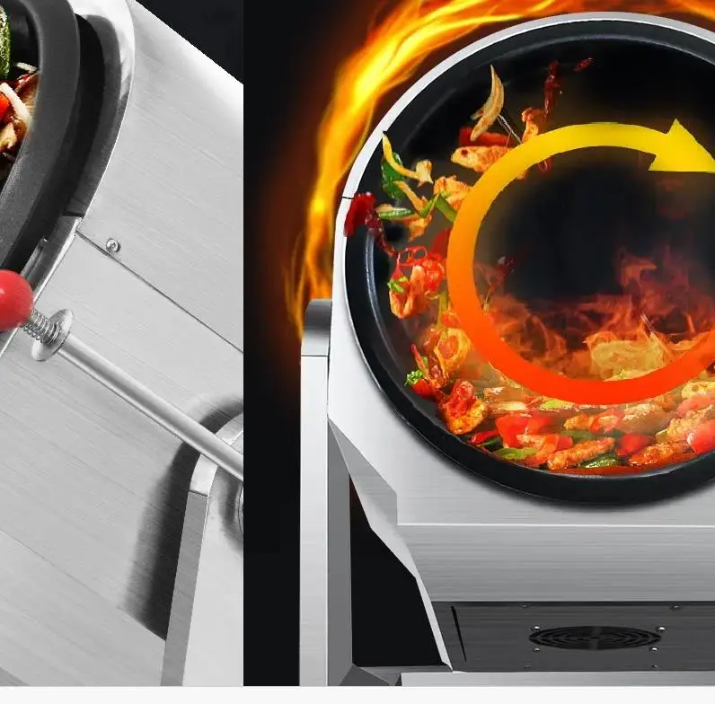 commercial automatic cooking machine intelligent large cooking robot roller gas fast food restaurant canteen fried rice