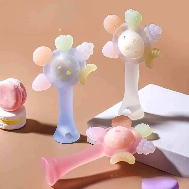 Massaggiagengive per bambini, bastoncino per dentizione, sonagli per le mani, giocattoli, palmo, musica morditiva in silicone, può essere bollito, anti-mangiare, lenitivo per le mani