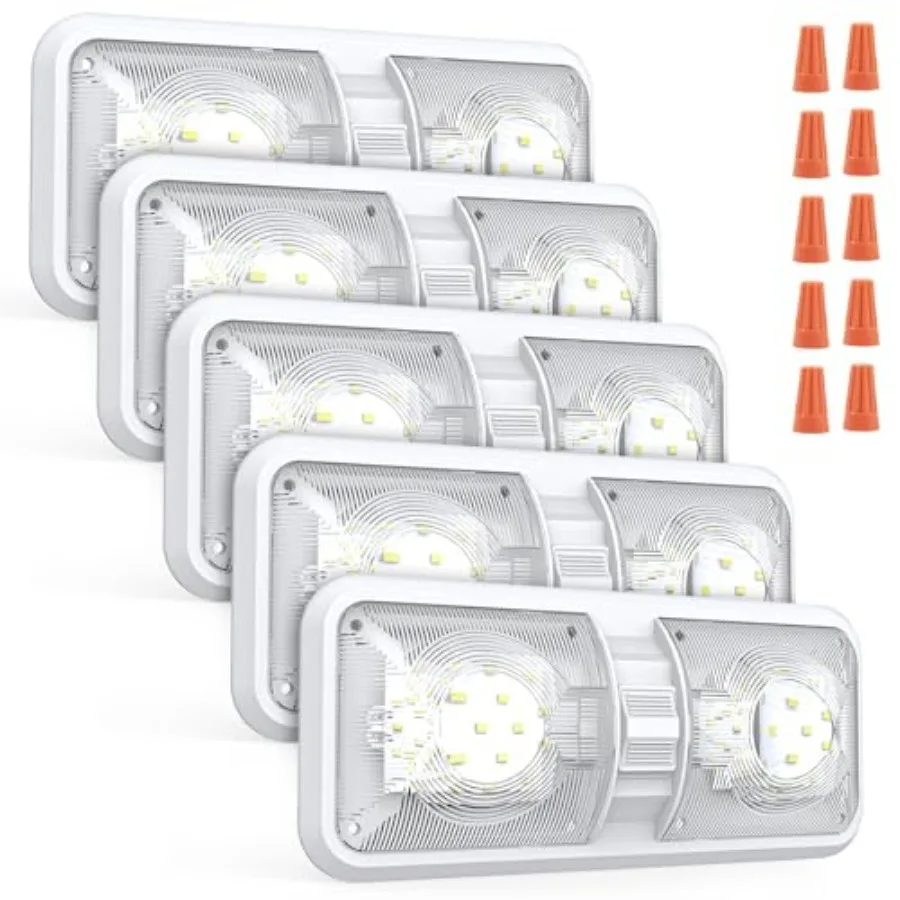 

Светодиодные светильники для внутреннего освещения автодомов 12В, 1000Лм, 8Вт, потолочная купольная лампа для автодомов, светодиод 12В с выключателем для автодомов/кемпинга