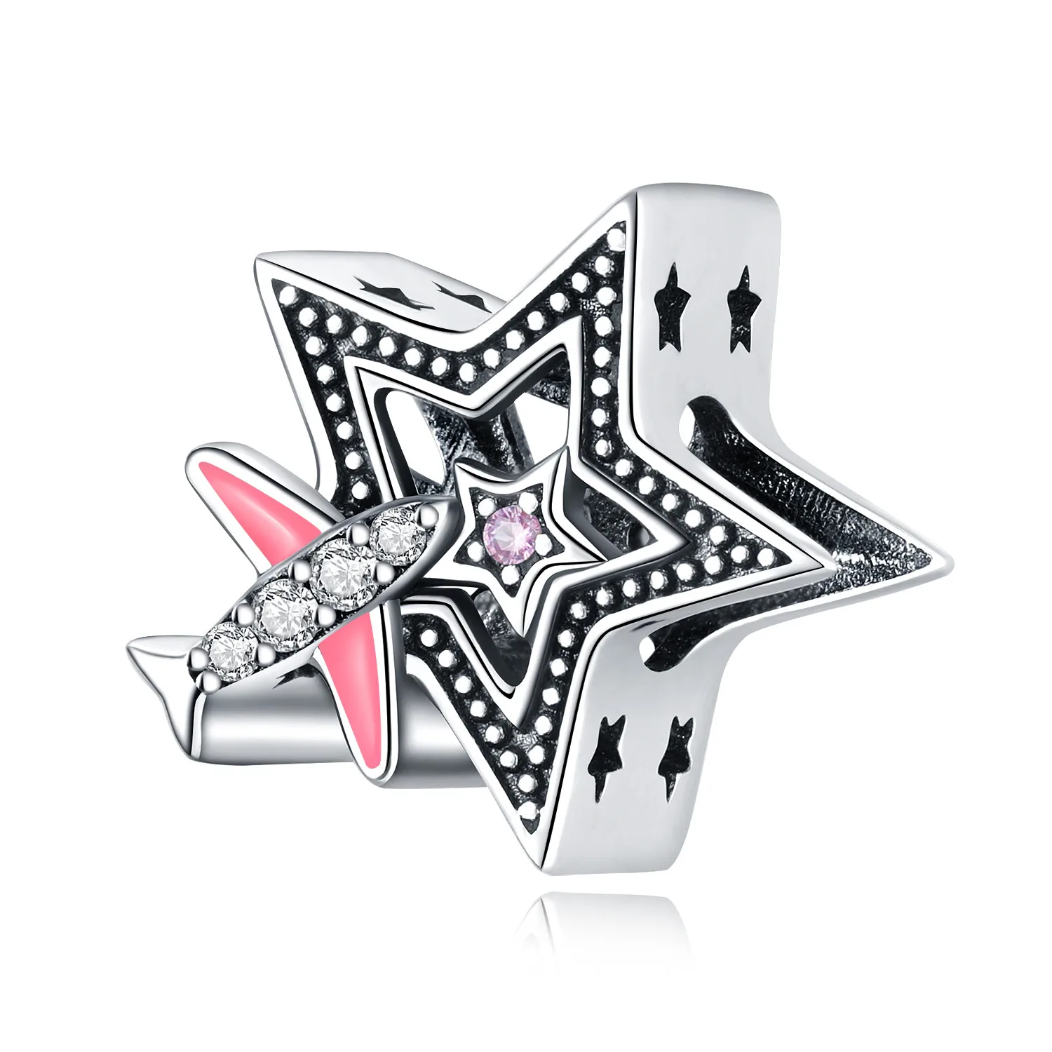 

Beads 925 Sterling Silver Charms Original Hollowed-out Stars Small Airplane Beads Beads Fit Bracelet Jewelry Diy Women Gift