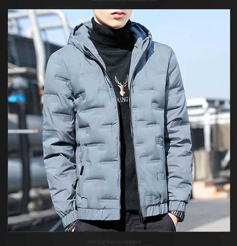 Cotton-Padded Men Winter 2023 Fashion Simple Thickened Cotton-Padded Baseball Jacket New Men\'s Trend with Cashmere Coat