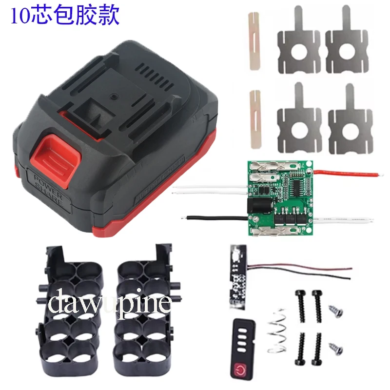 Power Tool Accessories 10X18650 Plastic Battery Case Storage Box Shell PCBA Charging Board For Makita 18V Hongsong 21V Machines