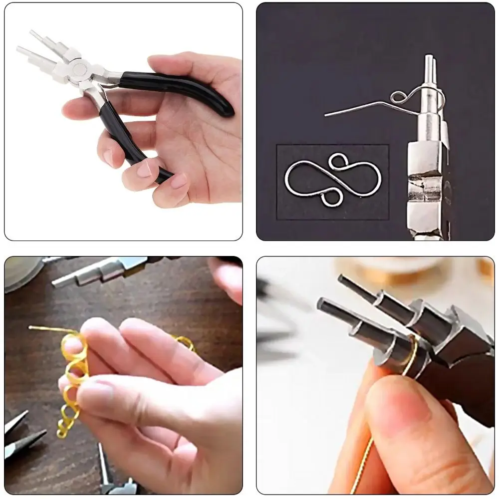 

Wire Wrapping 6 in 1 Wire Bending Pliers Jewelry Making Anti-slip Round Nose Pliers Hand Tool Wear-resistant 6 Step Pliers