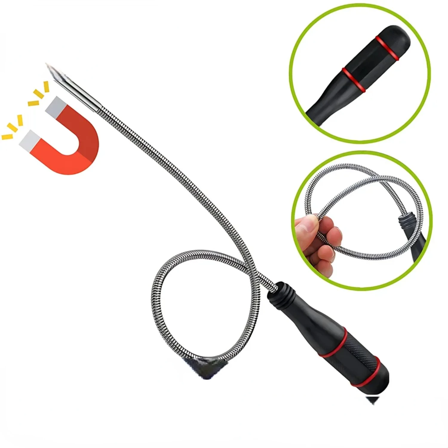 Portable, Foldable, and Flexible Pickup Tool - Strong and Essential Hand Tool for Easy Retrieval of Items with Powerful Suction 