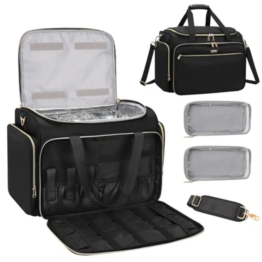 

Professional Hairstylist Traveling Bag with Two Detachable Small Bags, Hairdressing Bag Makeup Salon Organizer Bag for Barber H