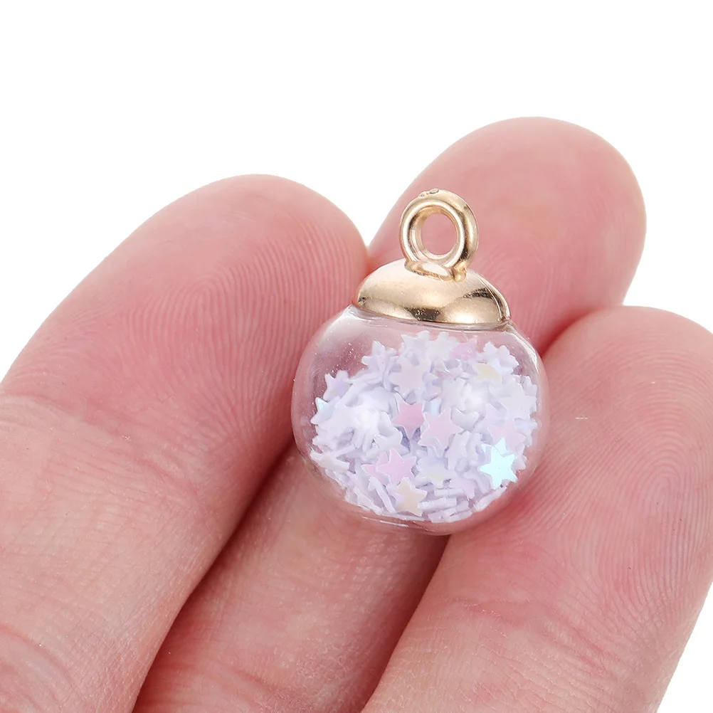 

30Pcs Glass Ball Charms Colorful Star Pendant Set DIY Jewelry Making Earrings Bracelets Craft Decorations Party Supplies