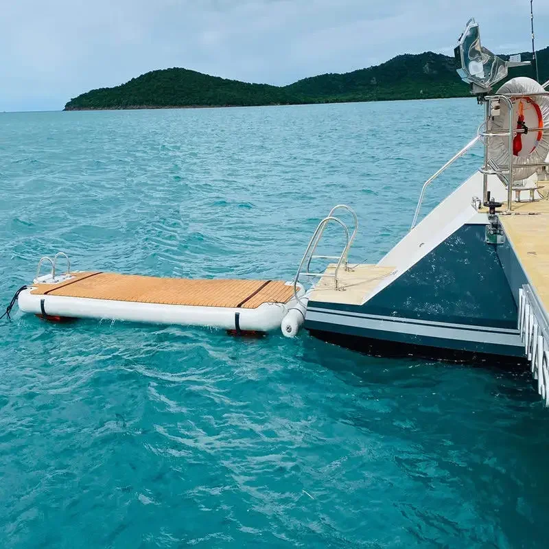 Custom Inflatable Yacht Swimming Water Floating Platform Pontoon Boat Dock Floating Platform Water Sports Water Mat
