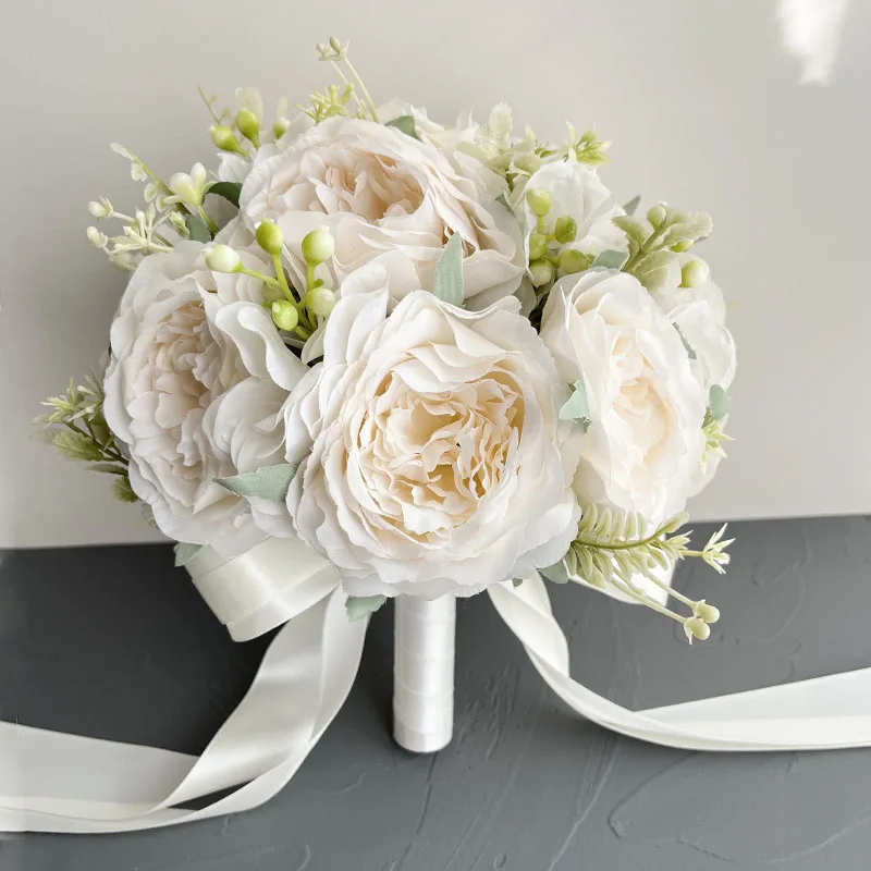 

Wedding Flowers Bride Bouquet Marriage Prom Accessories Centerpiece Bridesmaids Bouquets Artificial Penoy Flowers Bridal Bouquet
